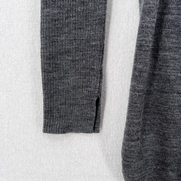 ALLSAINTS Drina Ribbed Cardigan Womens Small Heather Gray Merino Wool Zip - Picture 12 of 16